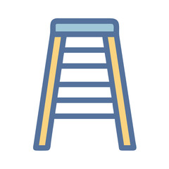 Stylized flat ladder vector on simple black background