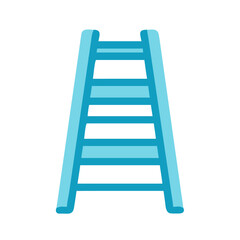 Simple ladder illustration in light blue on black backdrop