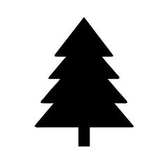 Obraz premium Simple black silhouette of a Christmas tree.