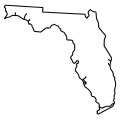 The Florida outline map usa, a vector of a united state of america state