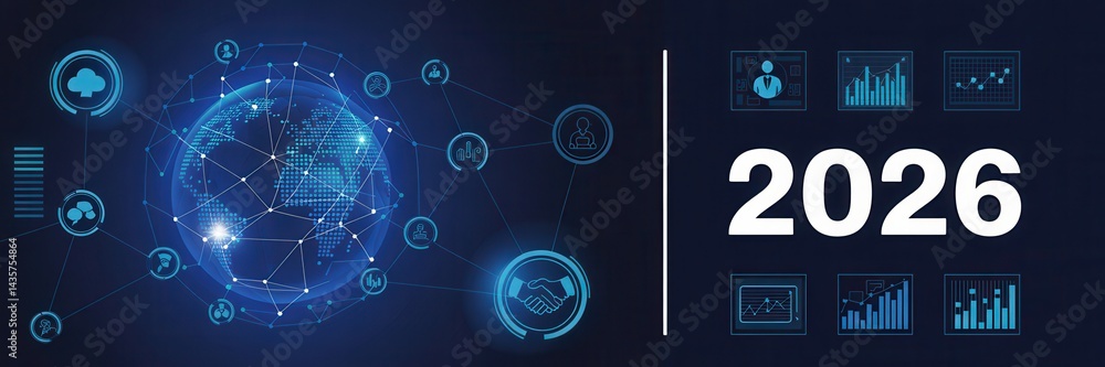 Poster global connectivity and data visualization in 2026