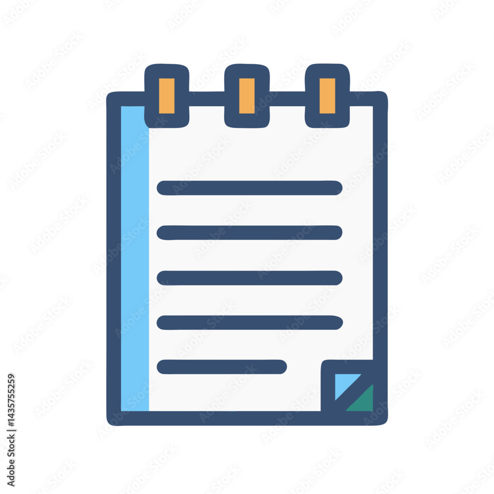 Poster stylized notepad icon design element on black background