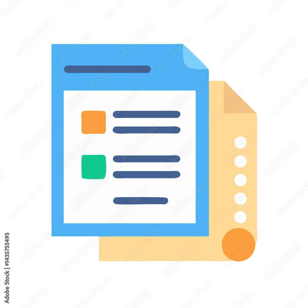 Aufkleber documents or reports concept design elements for digital use
