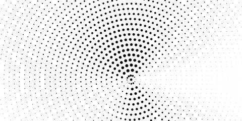 Abstract monochrome halftone pattern. Futuristic panel. Grunge dotted backdrop with circles, dots, point. Design element for web banners, posters, cards, wallpapers, sites.