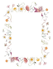 Elegant Spring Greeting Card with Floral Frame