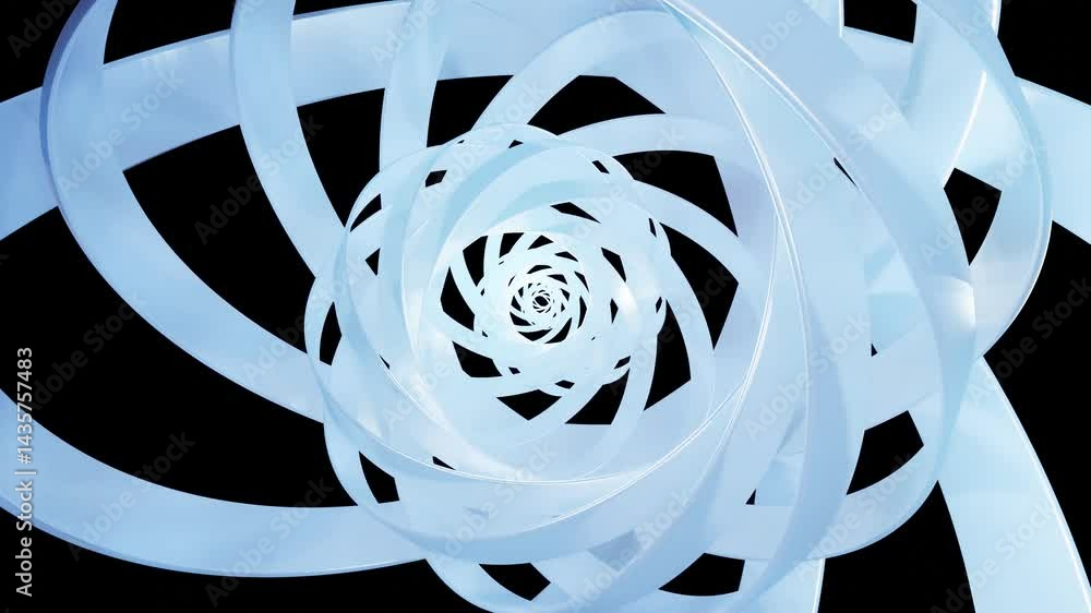 Poster 3d stylish abstract white background with rings or circles twisting in concentric structure. rings t