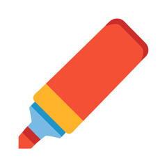 Red felt tip marker on a black background isolated