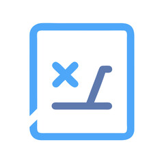 Light blue report icon with error and code symbol