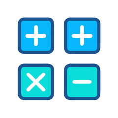 Fototapeta premium Basic math operations icon set in flat style design