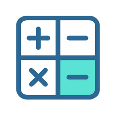 Obraz premium Calculator icon with basic arithmetic operations, clean design