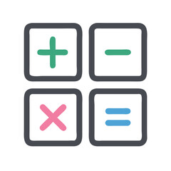 Obraz premium Simple calculator interface symbols and dark background illustration