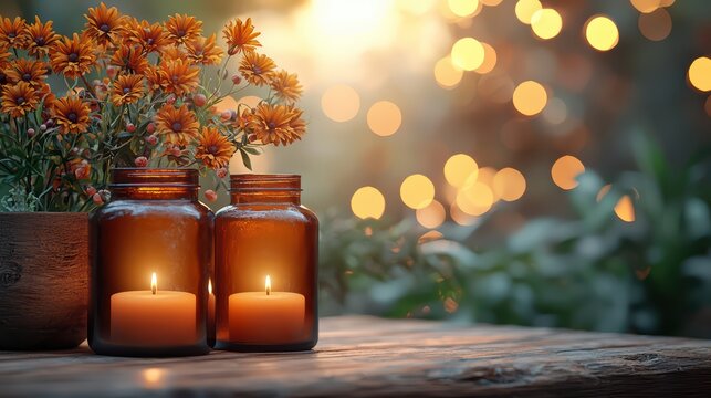 Autumn twilight serenade with warm amber and dusk tones jpeg background image