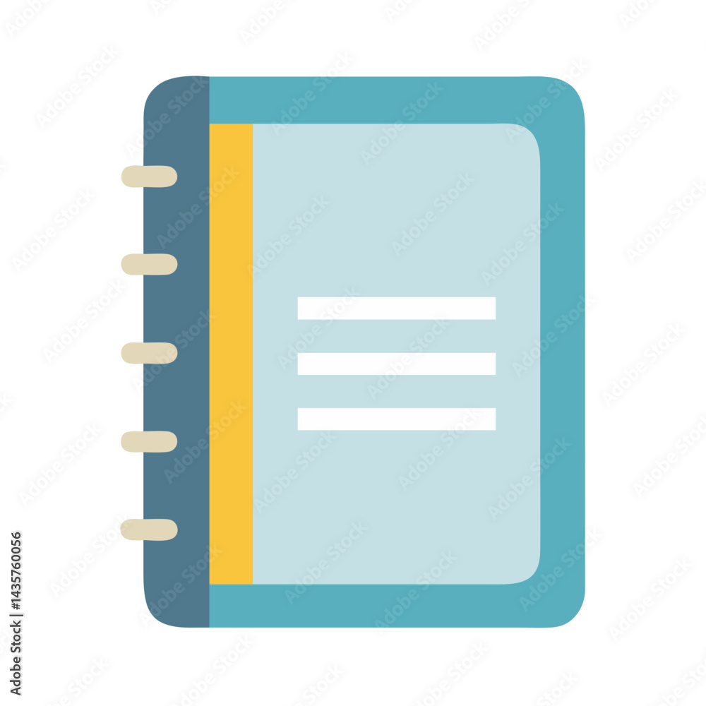 Poster minimalist notebook with lines for text or notes