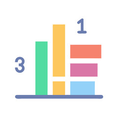 Colorful bar chart showing ranking on a black background
