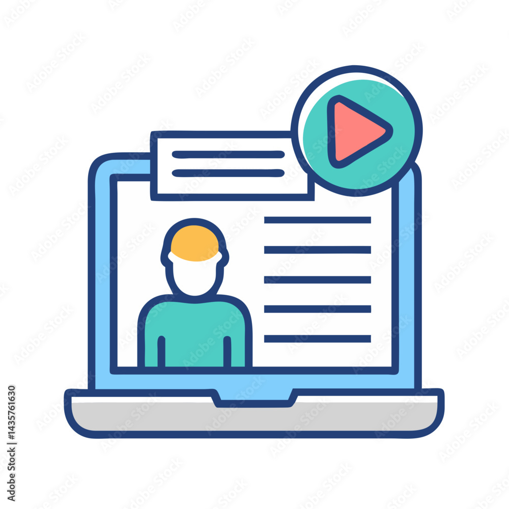 Aufkleber online learning platform with video tutorial on the screen