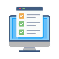 Digital checklist on computer screen representing tasks completed