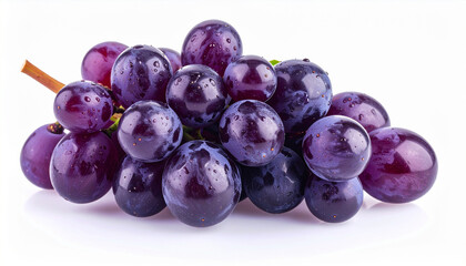 Fresh Black Grapes on White Background – Healthy and Delicious Fruit Concept