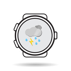 Smartwatch Weather Icon Thunderstorm