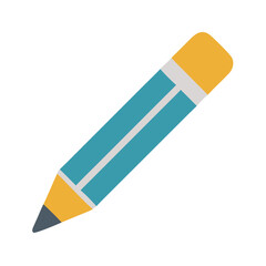 Simple illustration of a colored pencil on black background