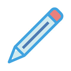 Flat design pencil icon for education and creativity themes