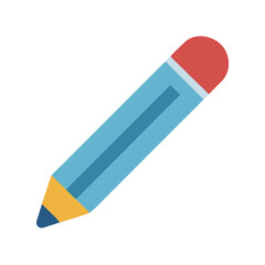 Blue pencil with eraser isolated on black background image