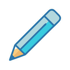 Iconic blue pencil illustration for graphic design and creativity