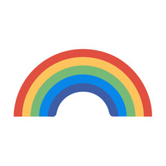 Colorful flat rainbow illustration on solid black background