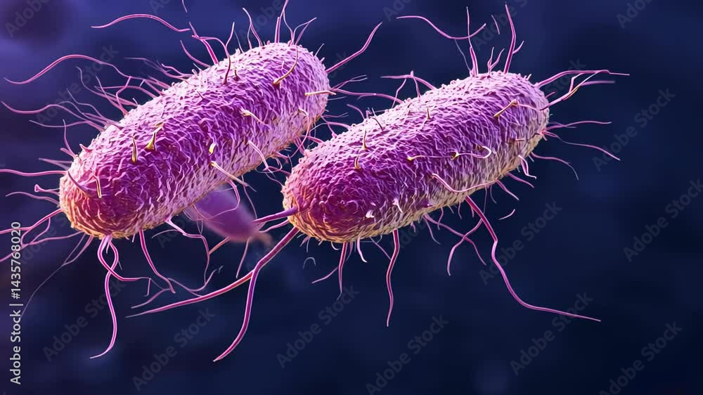 Poster explore the fascinating world of microscopic bacteria and their intricate structures in vibrant deta