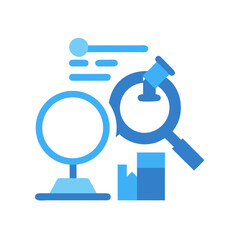 Obraz premium Flat illustration symbolizing global research and market analysis tools