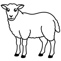 Elegant Sheep Outline Illustration