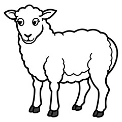 Elegant Sheep Outline Illustration