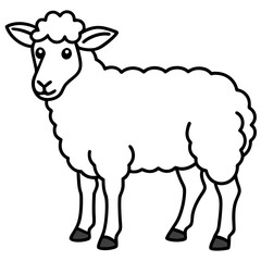 Elegant Sheep Outline Illustration