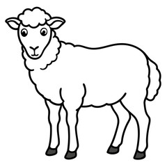Elegant Sheep Outline Illustration
