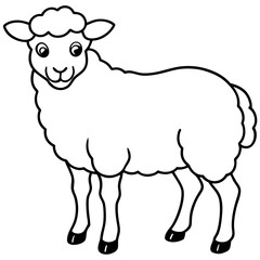 Elegant Sheep Outline Illustration