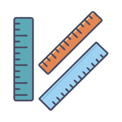 Three rulers in different colors on a black background