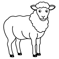 Elegant Sheep Outline Illustration