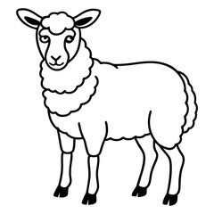 Elegant Sheep Outline Illustration