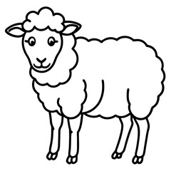 Elegant Sheep Outline Illustration