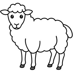 Elegant Sheep Outline Illustration
