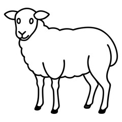 Elegant Sheep Outline Illustration