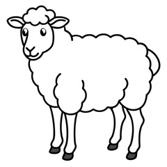 Elegant Sheep Outline Illustration