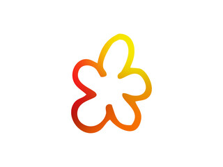 Yellow Flower Shape Abstract Minimal Art