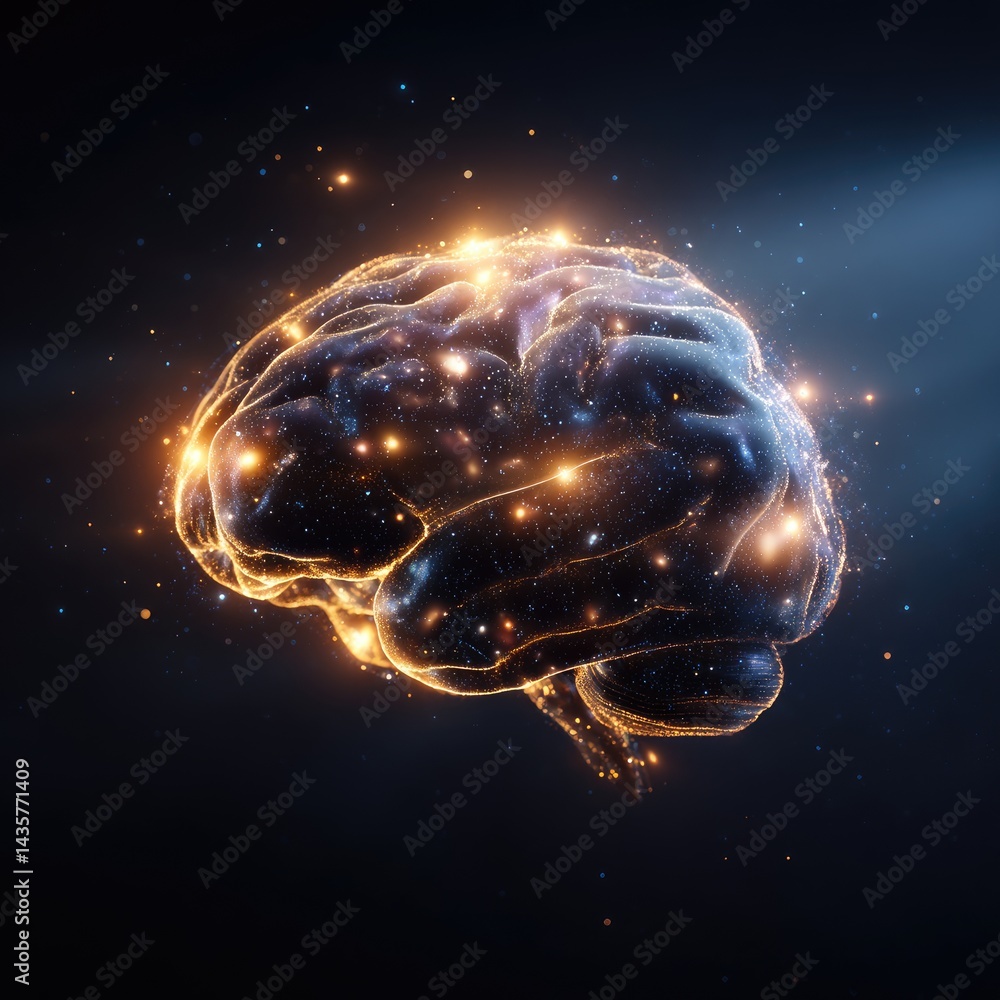 Poster complex neural network structure of the human brain.