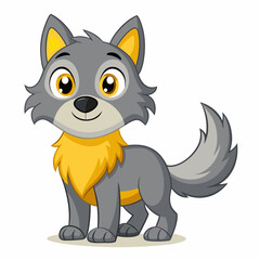 Cute Wolf Vector Illustration &ndash; Adorable Animal Cartoon Artwork for Fun Wildlife Designs

