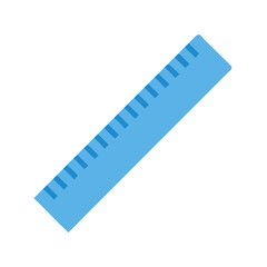 Illustration of a blue ruler for school supplies graphic
