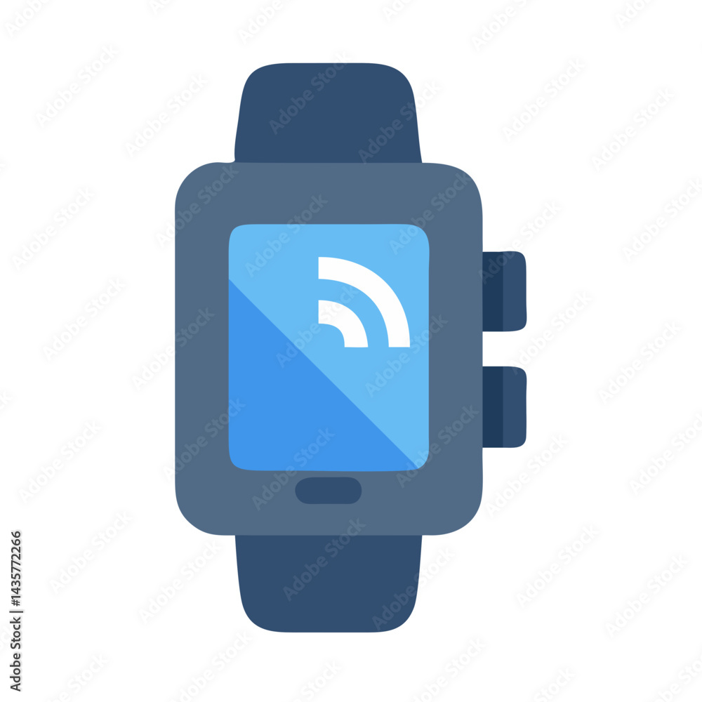 Poster stylized smartwatch with wifi signal symbol on screen icon