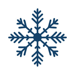 Simple blue snowflake design on a plain black background