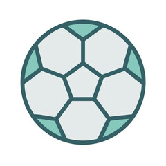 Obraz premium Simple flat icon of soccer ball on black background