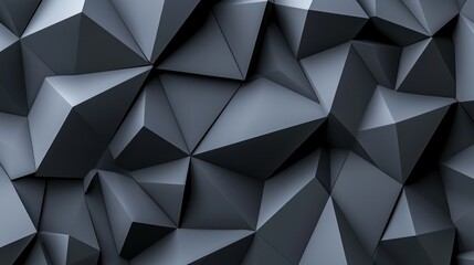 Fototapeta premium Abstract dark gray polygon wall background