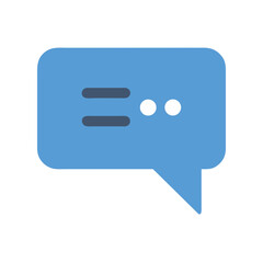 Simple light blue chat bubble with information, communication concept